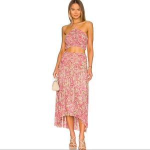 Misa Los Angeles Pink Paisley Skirt Set